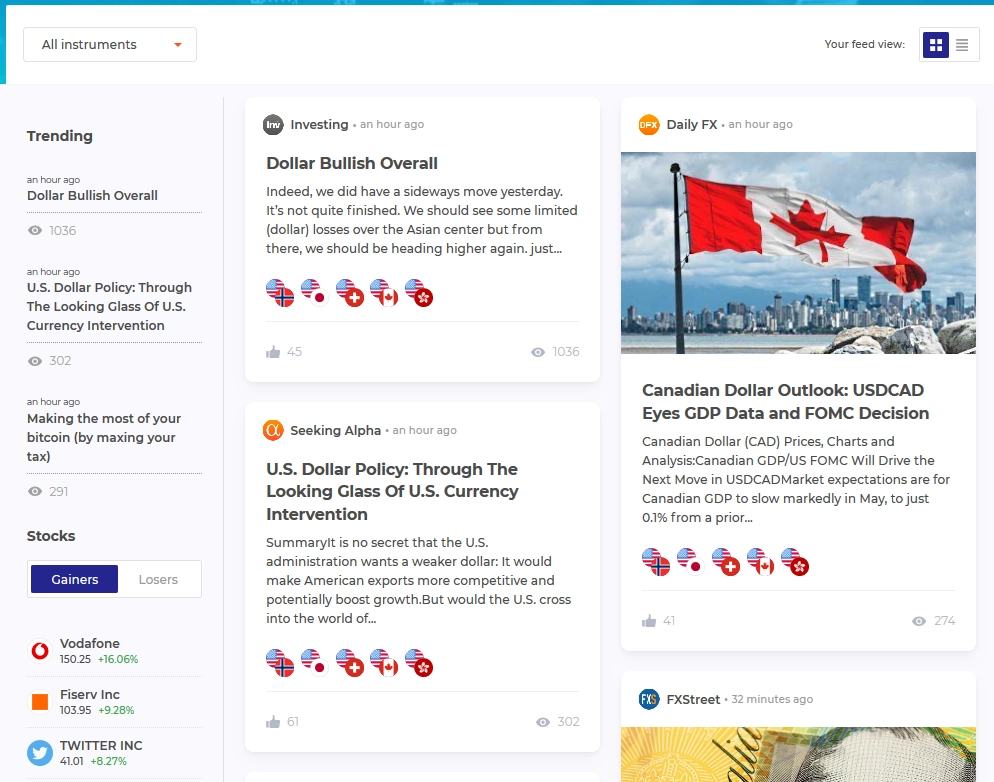 Feed de notícias da IQ Option Feed de notícias da IQ Option