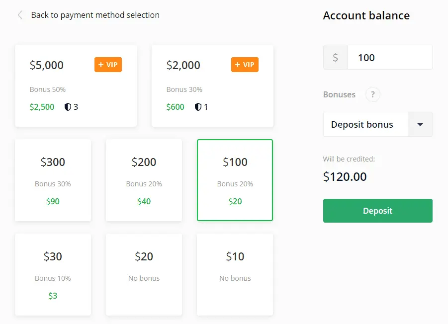 Depósito mínimo de Olymp Trade 5 Depósito mínimo de Olymp Trade