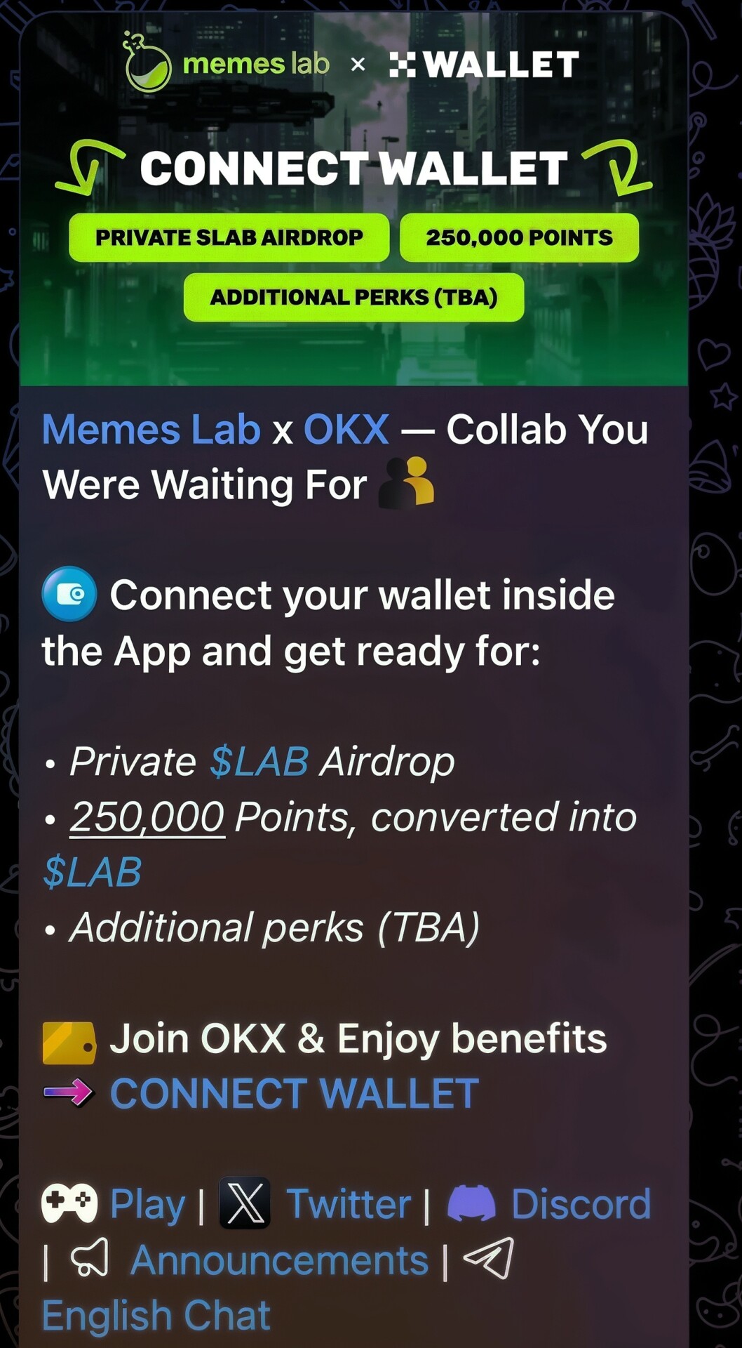 MemesLab: O Jogo Crypto na Blockchain TON 4 Colaboração com OKX